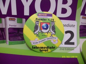 Pin MYOB PremierPin ini deiberikan kepada para peserta MYOB Training Intermediate Level ( MYOB Premier v.18 ).